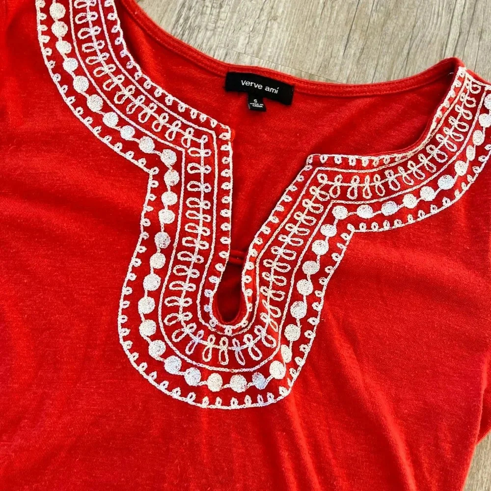 Womens Verve Ami Orange 3/4 Sleeve Blouse - S - Picture 2 of 6